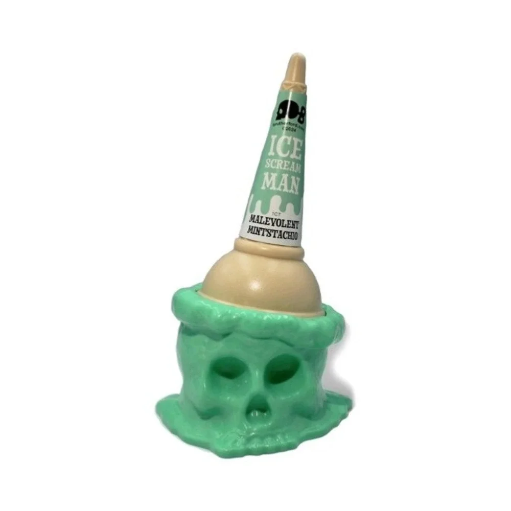 Ice Cream Man Skull Figure Set of Two- Mintstachio & Strawberry NWT